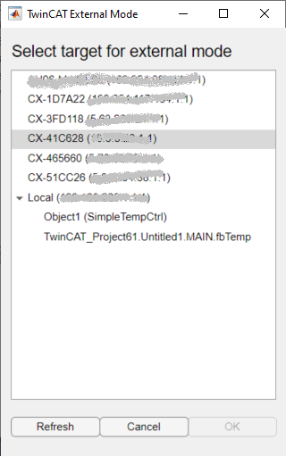 Connecting to External mode 6: