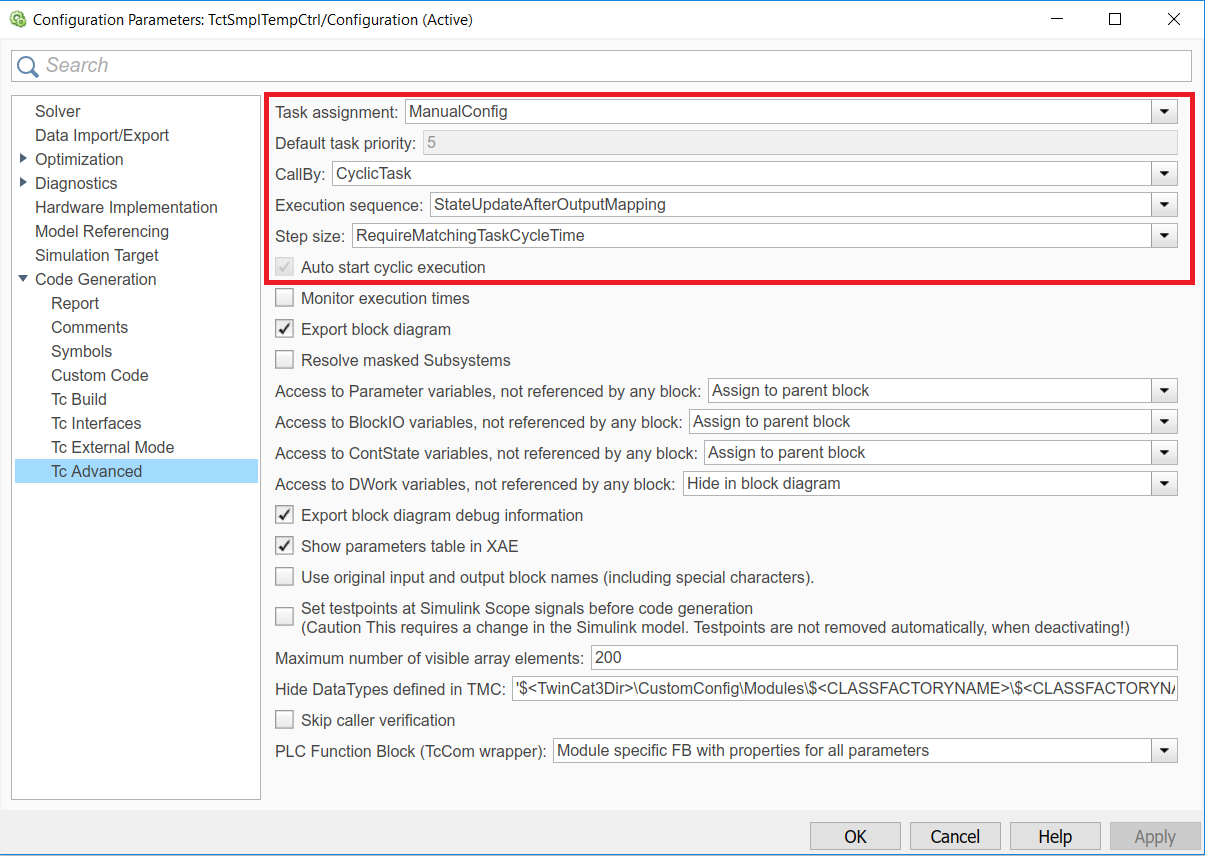 Advanced settings (Tc Advanced) 2: