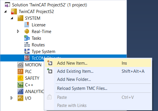 Working with the TcCOM module 1: