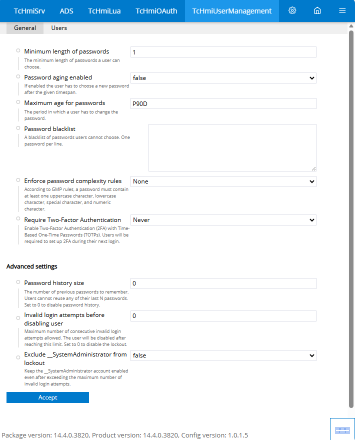 Configuration 1: