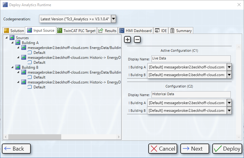 Umschaltung mehrerer Maschinen im HMI Dashboard 3:
