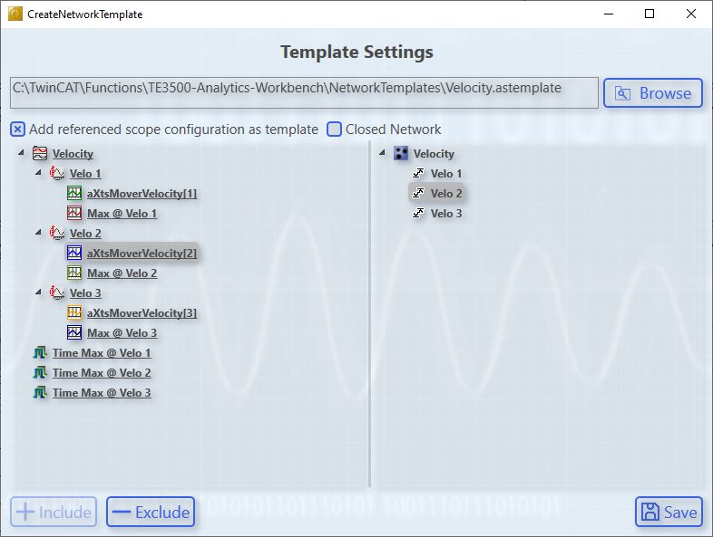 Scope configuration in the network template 4: