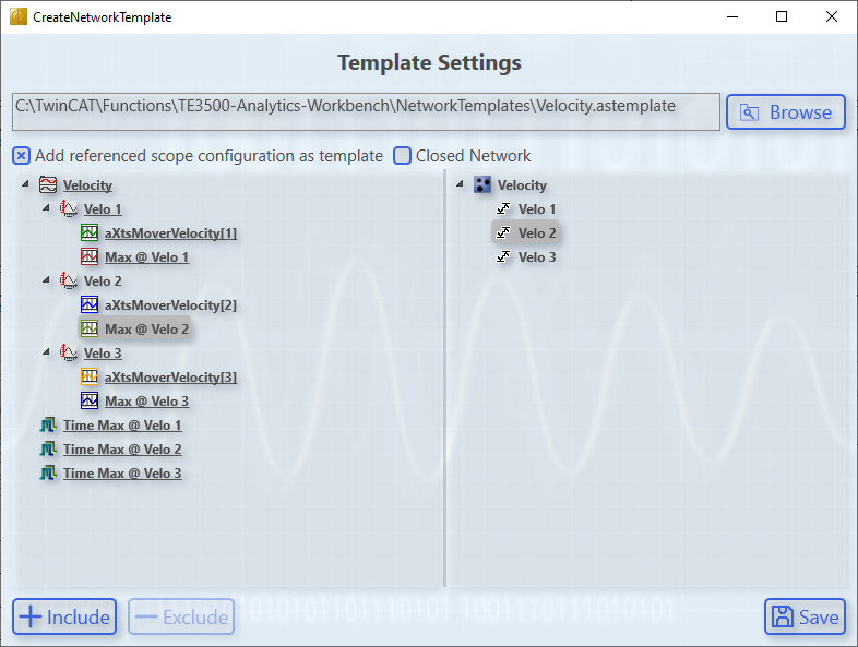 Scope configuration in the network template 5: