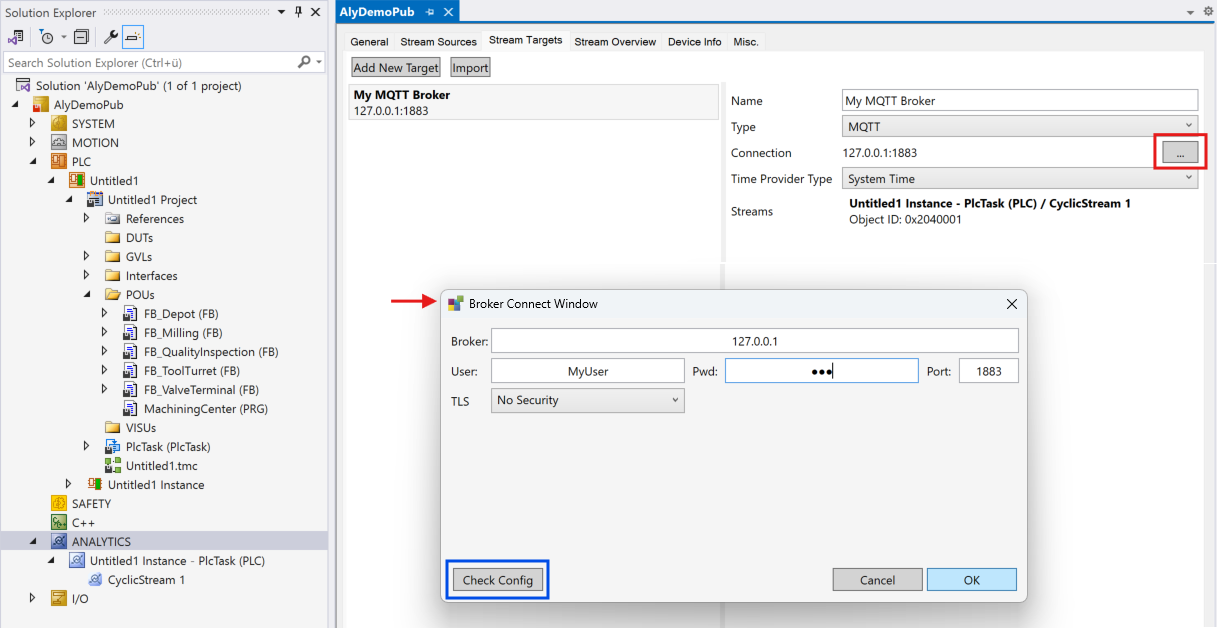 Recording data from the machine 5:
