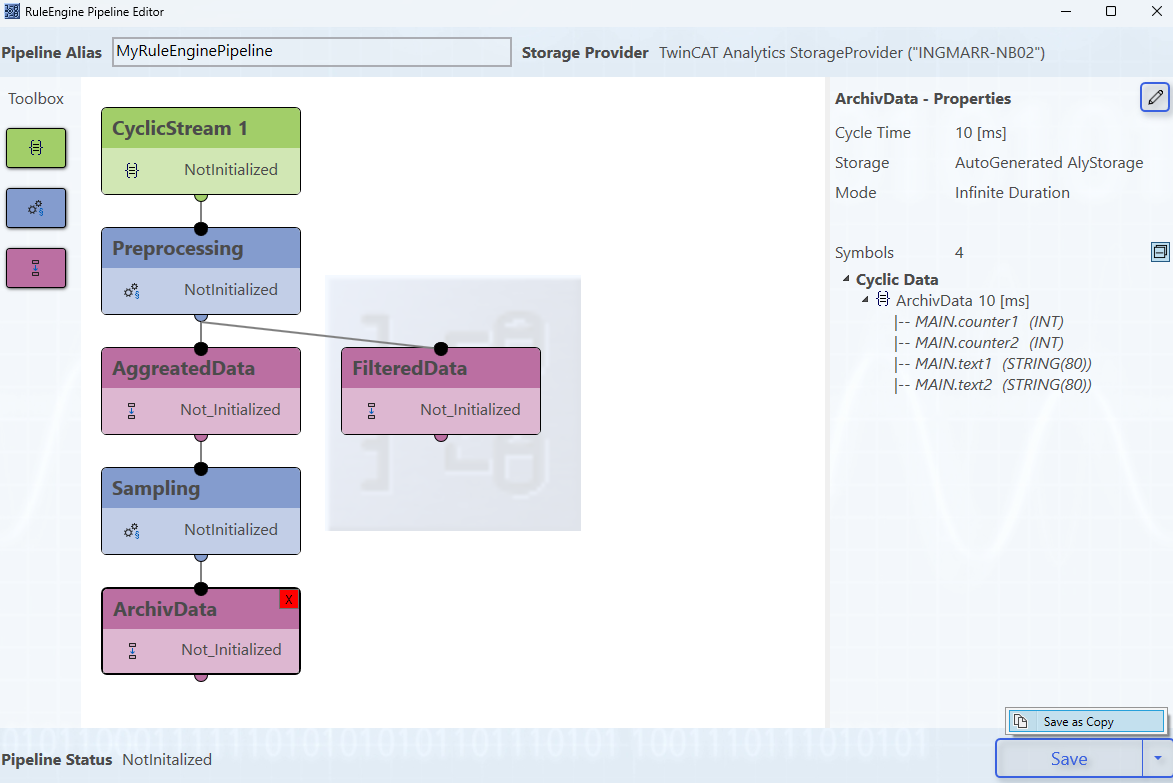 Saving a RuleEngine pipeline 3: