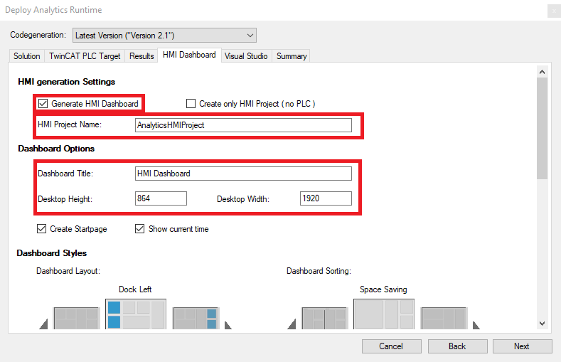 HMI One-Click Dashboard 4: