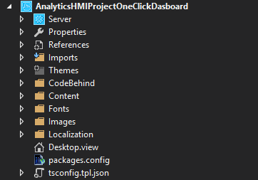 Modifying a generated dashboard in HMI engineering 1: