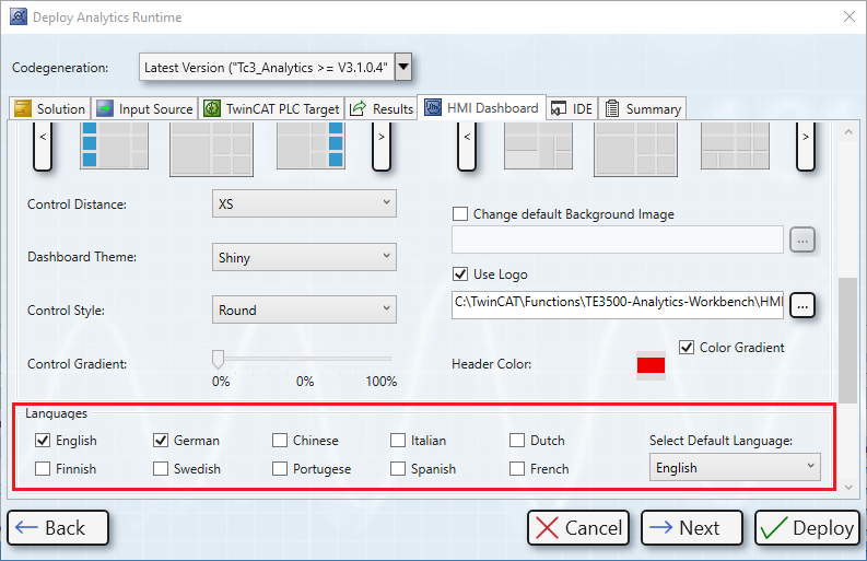 Integration of a language switch 1:
