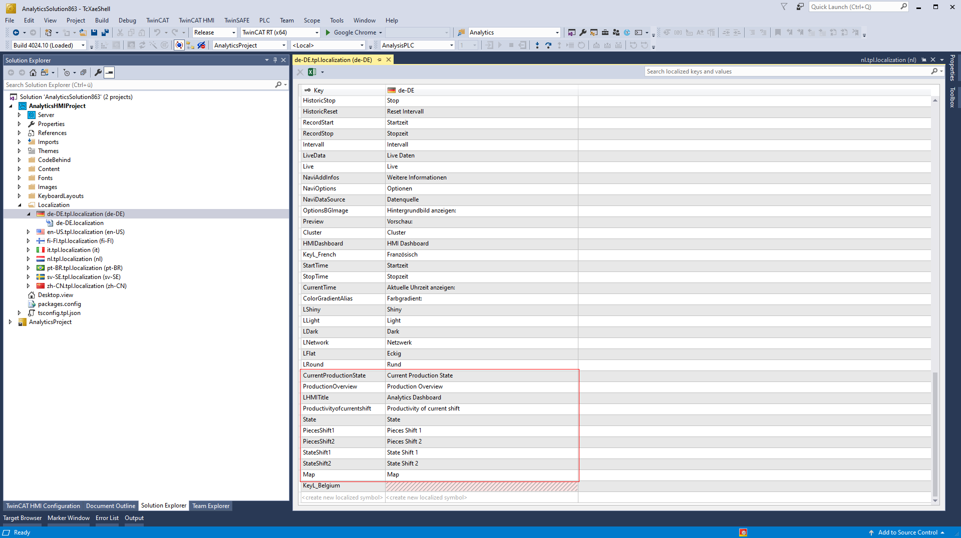 Integration of a language switch 4: