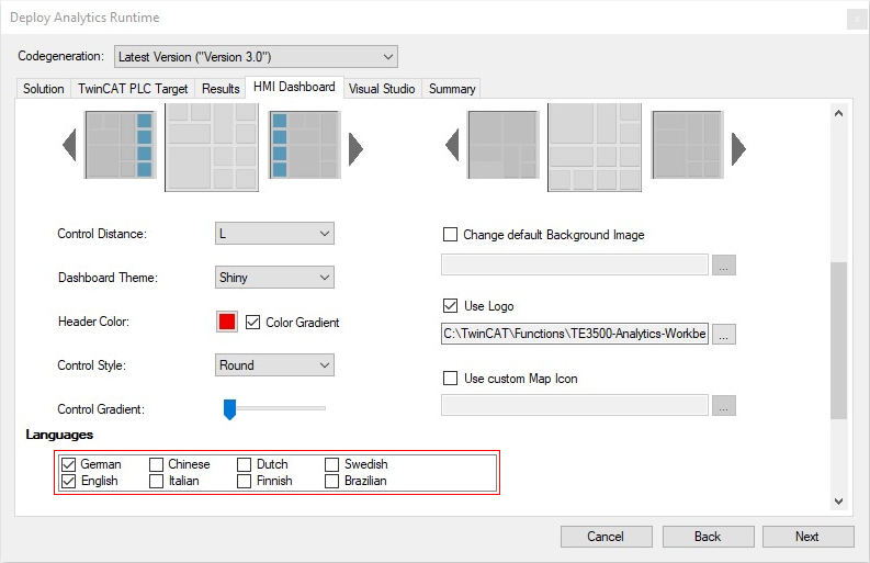 Integration of a language switch 1: