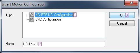 Inserting an NC Configuration 2: