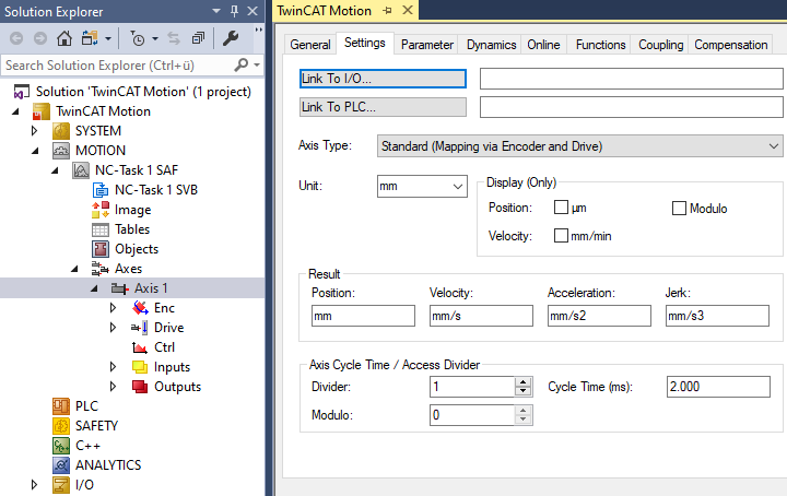 Create simulation axis 5: