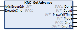 Reading settings for the advance run 1: