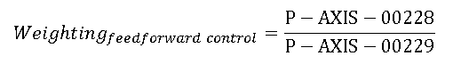 Numerator weighting factor for feedforward control (P-AXIS-00228) 1: