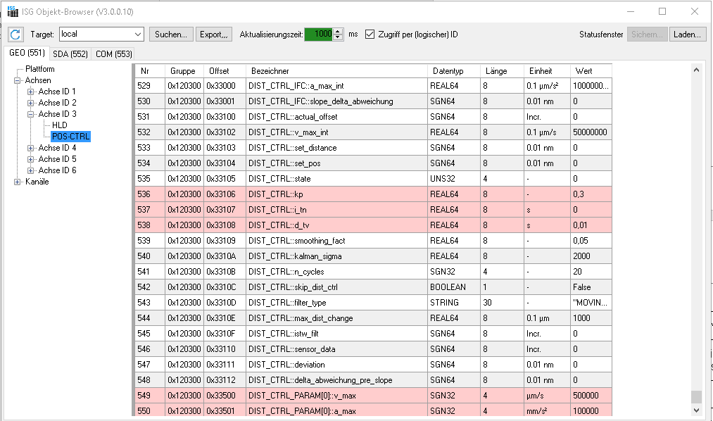 Changing parameters 1: