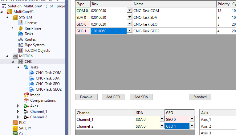Configuration in TwinCAT 7: