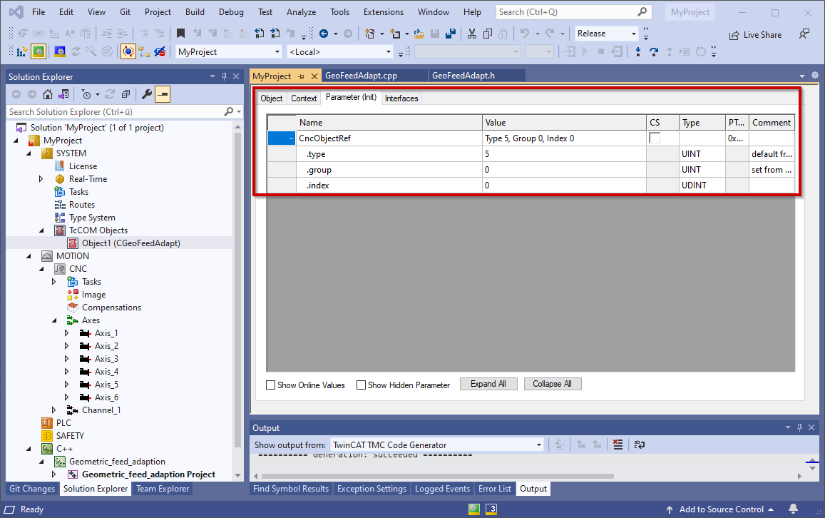 Integrate geometric feed adaptation object 2: