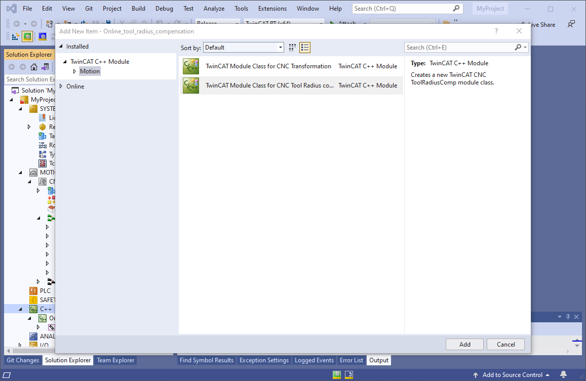 Creating an object for online tool radius compensation 2: