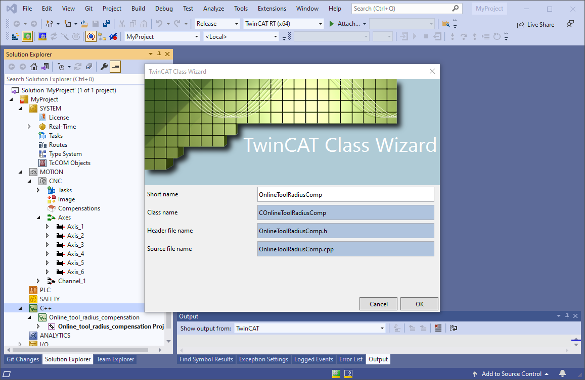 Creating an object for online tool radius compensation 3: