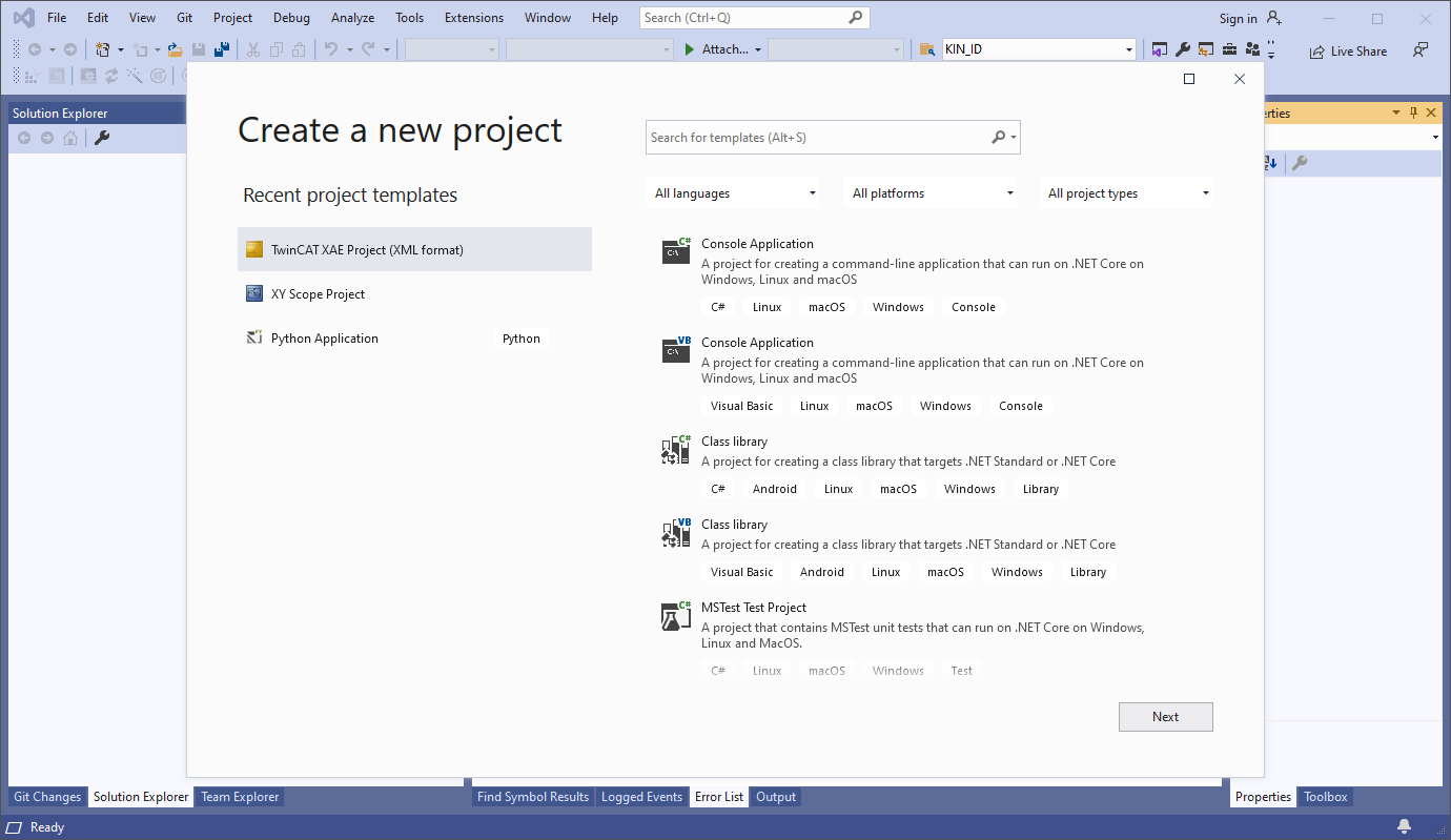 Create new project 1:
