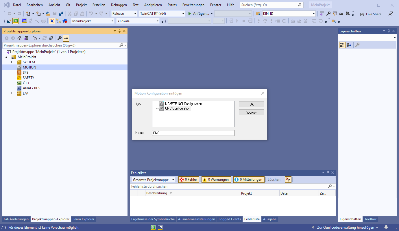 Neues Projekt anlegen 3: