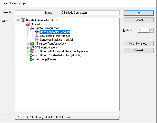 Configure for MC_TrackConveyorBelt 3: