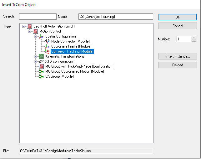 Configure for MC_TrackConveyorBelt 5: