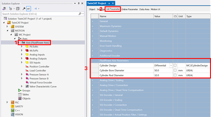 Set cylinder data 1: