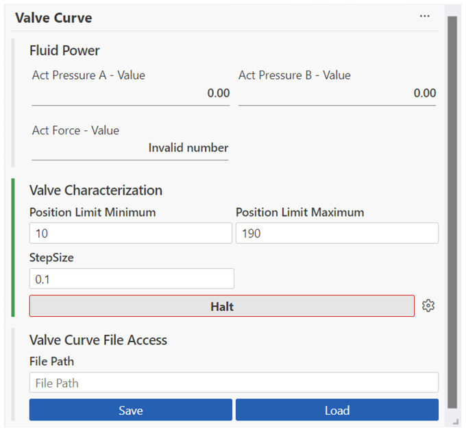 Measuring the valve characteristics 3: