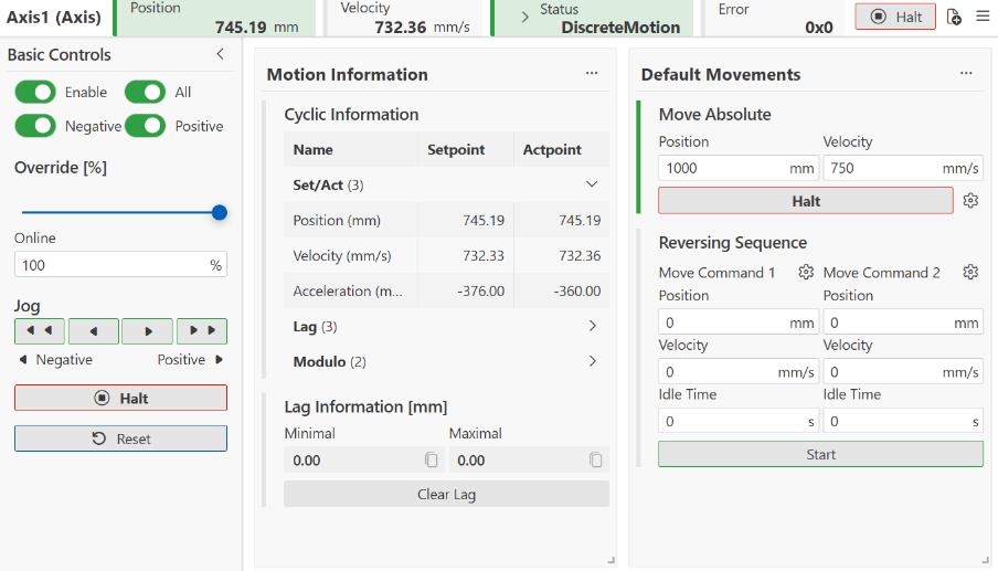 Moving an axis using Motion UI 6: