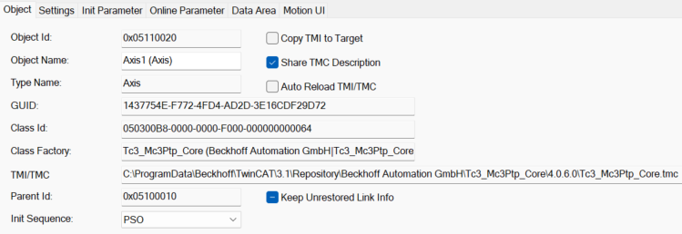 Object tab 1: