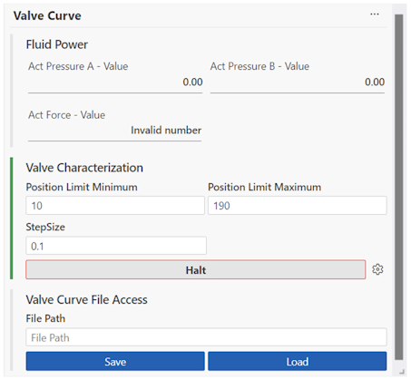 Measuring the valve characteristics 3: