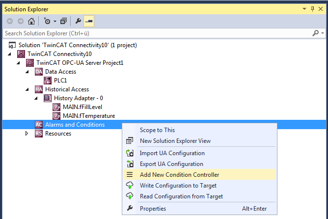 Configuring Alarms and Conditions 1: