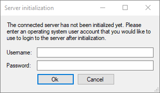 Performing the server initialization 1: