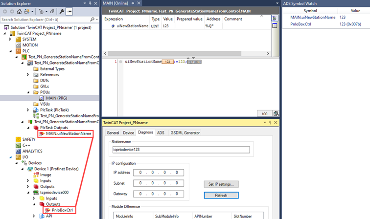 Assignment of PROFINET name to a PROFINET Device 3: