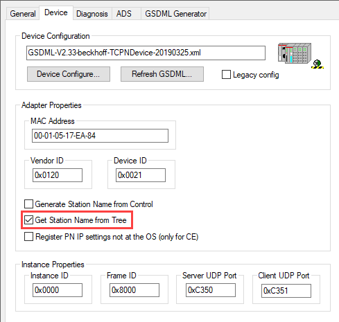 Assignment of PROFINET name to a PROFINET Device 4: