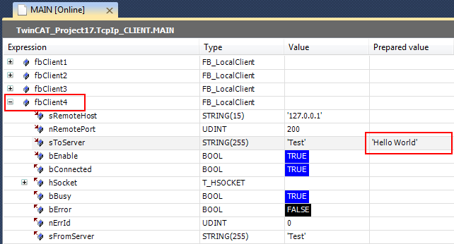 Integration in TwinCAT and Test 2: