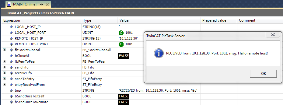 Integration in TwinCAT and Test 2: