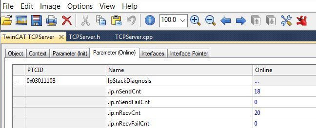 TCP/UDP RT TcCom diagnostics 2: