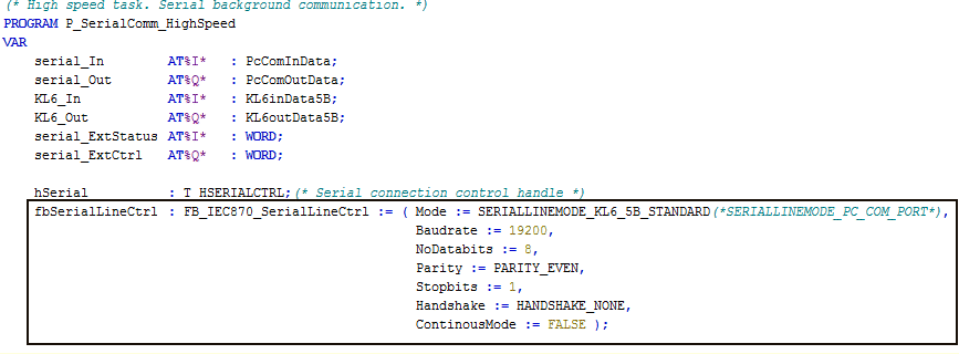 Configuration of serial interfaces 4: