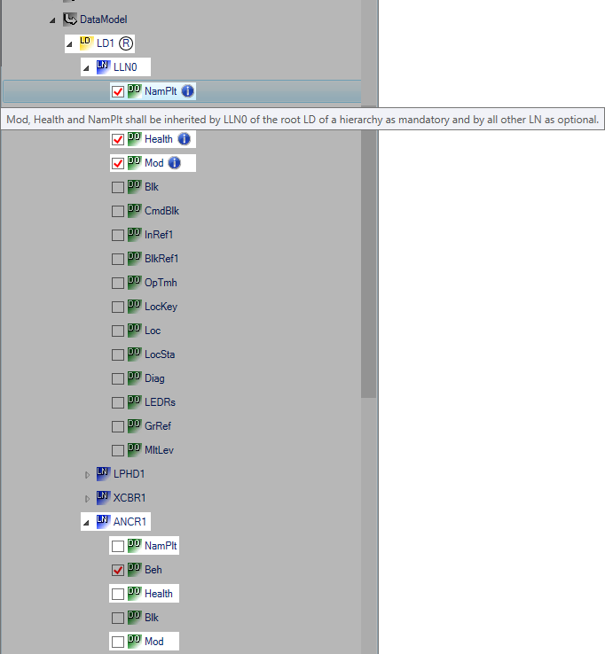 Configuration of the data objects 5: