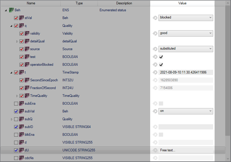 Configuration of the data objects 3: