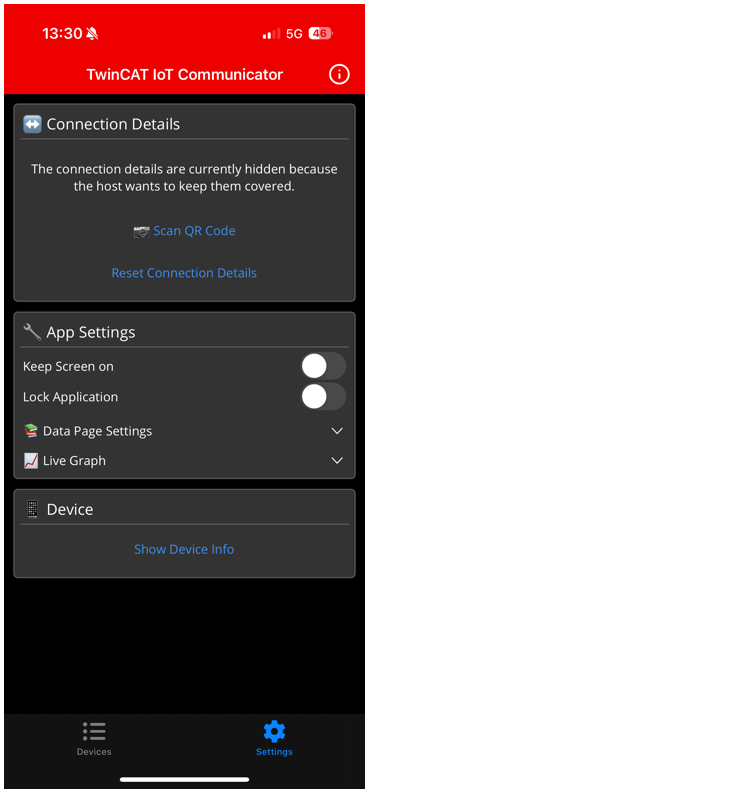Connection settings 2: