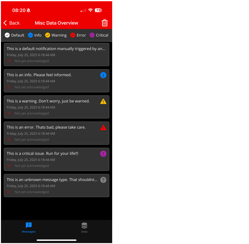 (Push) messages 1: