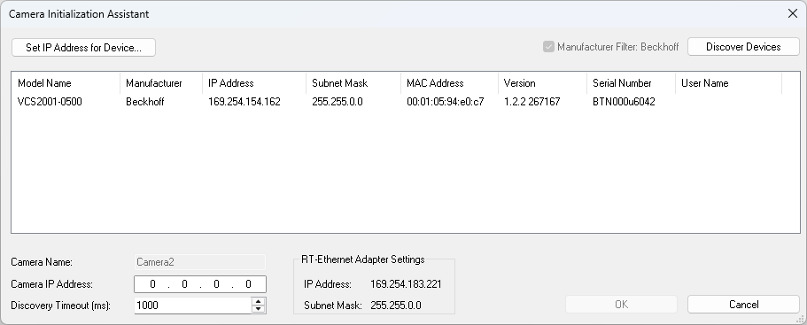 Beckhoff Camera objects 2: