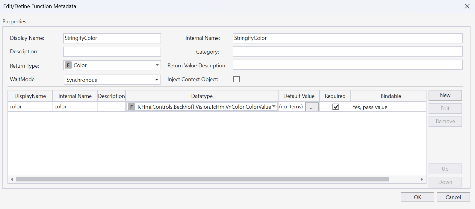 Conversion to HMI color object 2:
