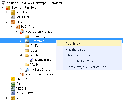 Integrating a PLC library 1: