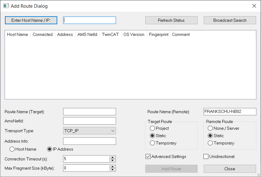 Selecting the target system 3: