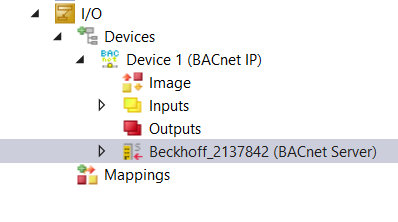 Adjusting the BACnet Server settings 1: