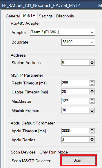 Calling FB Code from the Scan dialog 1: